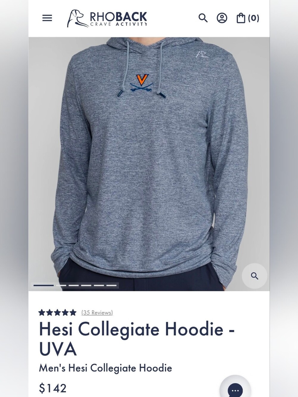 Rhoback Heather Blue UVA Logo Pullover Hoodie